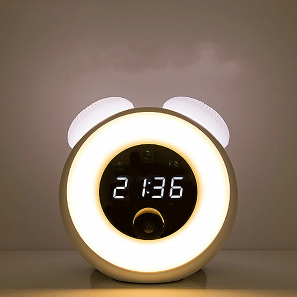 Wake Up Alarm Clock LED Alarm Clocks Digital Touch Control Sensor Electronic Table Clock Bedside LED Night Light Desk Lamp