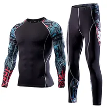 Зимнее термобелье мужские быстросохнущие теплые кальсоны набор с принтом теплые фитнес термо компрессионные весенние теплые комплекты нижнего белья