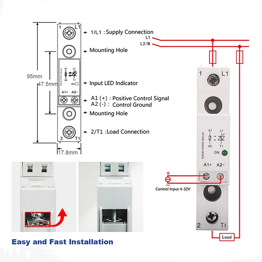 TRA23D25L 25A DC AC теплоотвод твердотельное реле din-рейка SSR 3 в 5 в 12 В 24 В DC вход 24-280VAC выходное напряжение релейная плата управления