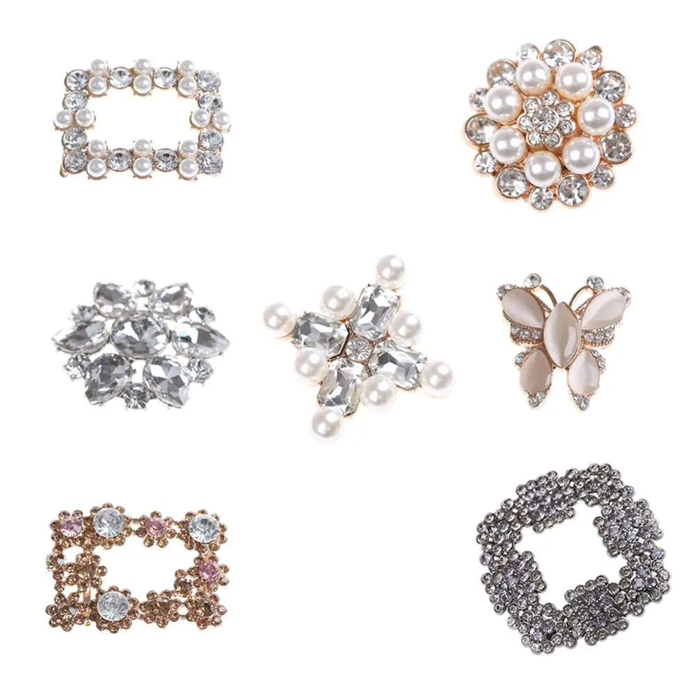 7styles Crystal Shoe Clip Decoration Faux Pearl Shoe Clips Bridal