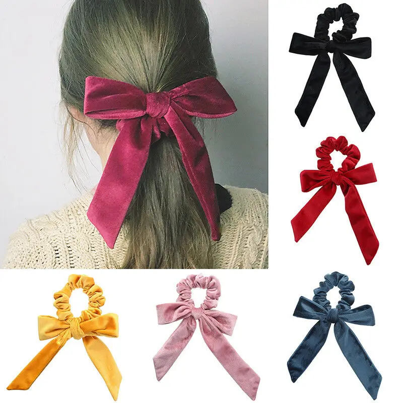 

New Velvet Scrunchies Elastic Hair Band Bow Hair Ropes Girls Hair Ties Women Hair Accessories Sweet Women Head Band