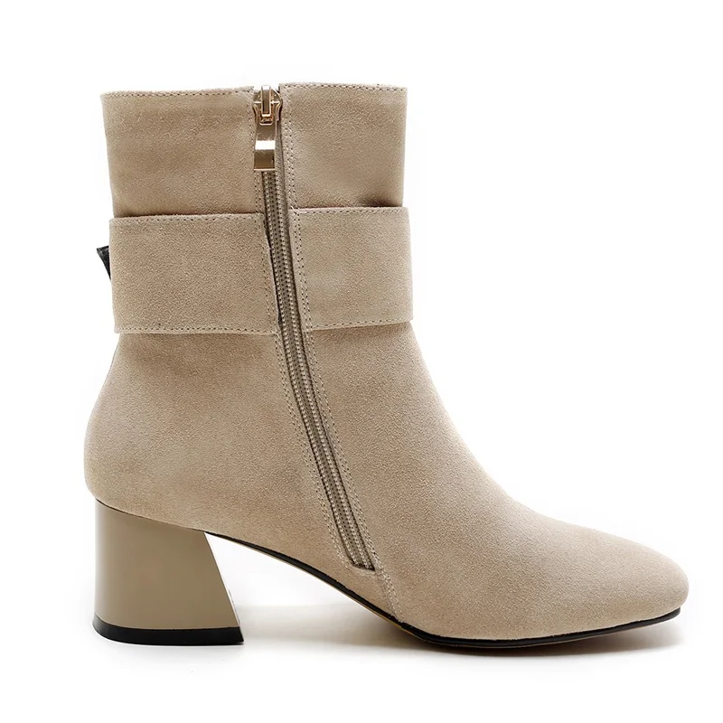 Suede angle boots VENCHALE 2017 Ankle high-end ank