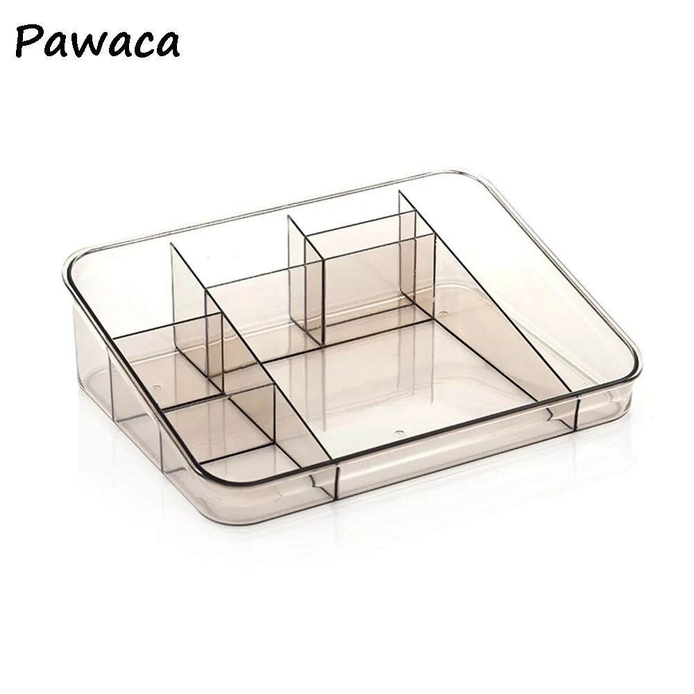 

High Permeable Acrylic Cosmetic Box Combination Type Plastic Two Piece Set Multi Section Sundry Desktop Finishing Box