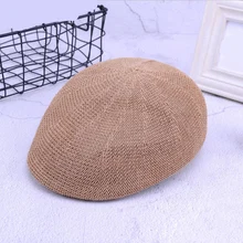 Летняя Новинка, сетчатый берет, s, весенние, дышащие, Bone шапки, женские, мужские, черные, плоская кепка, винтажные береты