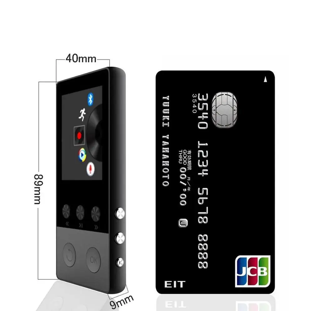 Metal MP3 Player Bluetooth Portable Audio 8GB FLAC APE Lossless Music Player with FM Radio,Recorder,E-Book,Clock