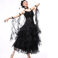 10 видов цветов Для женщин современные танцевальные костюмы женские Блёстки международных Стандартный Костюмы для бальных танцев юбка для