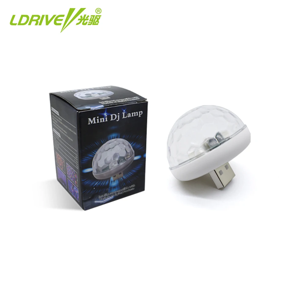 LDRIVE Автомобильный USB мини атмосферная лампа портативный диско свет домашний