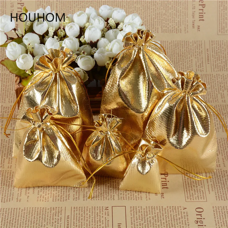 

20pcs Silver Gold Color Metallic Foil Organza Pouches Dragee Cookie Gift Bags Birthday Wedding Party Favour Gifts Candy Bags