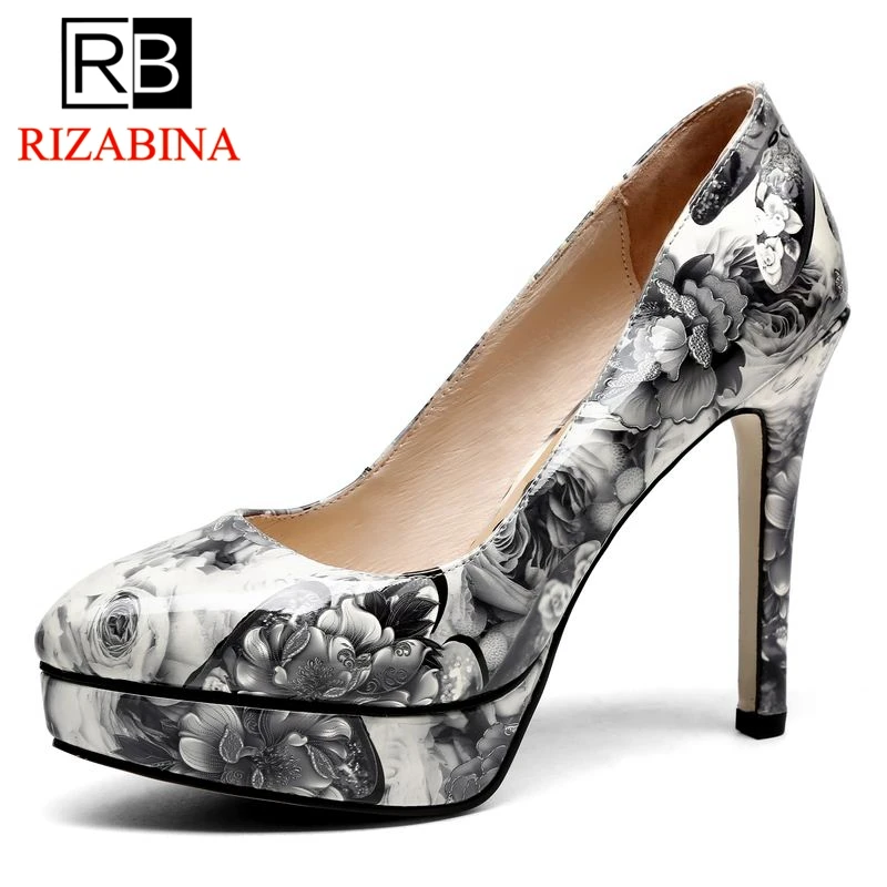 

RizaBina Fashion Women Genuine Leather High Heel Shoes Pointed Toe Thin Heel Pumsp Party Club Shoes Women Footwear Size 34-39
