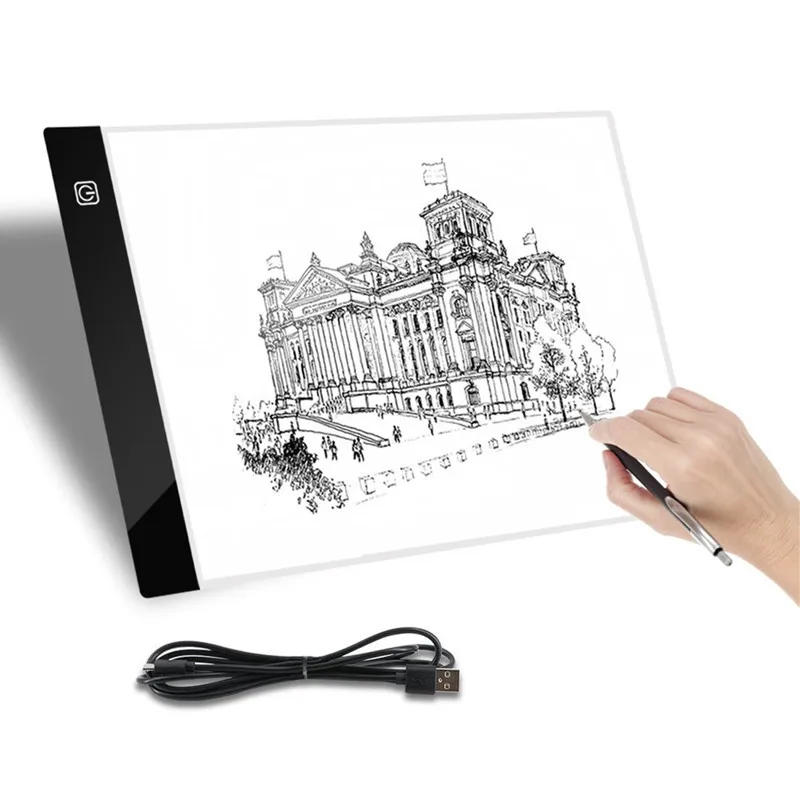 

A4 LED Drawing Pad Digital Tablets Art Stencil Drawing Board Copy Art Drawing Tracing Stencil Board Artist Table Plate Pad