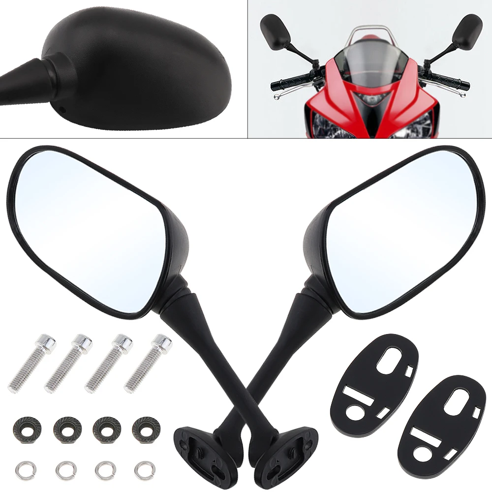 

2pcs 10mm Universal Motorcycle Rearview Mirror Side Mirror Left and Right for HONDA CBR600 CBR600RR CBR1000 CBR1000RR