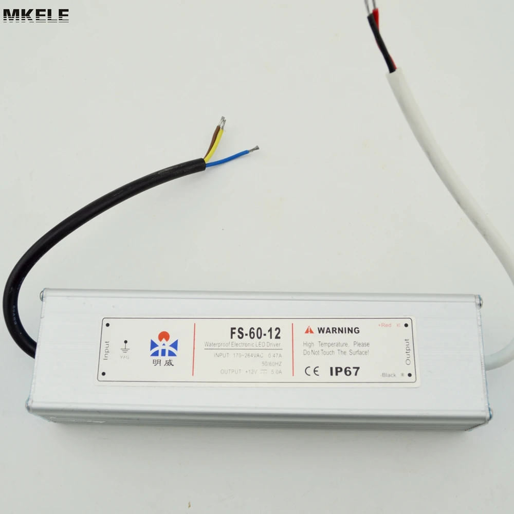 

12v 5a power supply low cost high efficiency led driver 12v 60w waterproof FS-60-12 5A CE approved free ship