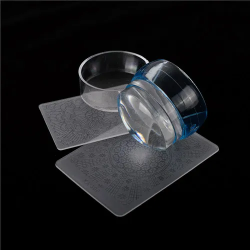 1 набор прозрачных желе для дизайна ногтей штамп скребок набор прозрачных силиконовых Зефир лаков шаблоны ногтей штамп для дизайна ногтей инструменты LA621 - Цвет: Blue