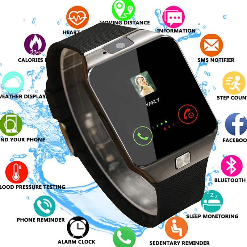 

Touch Screen Smart Watch dz09 With Camera Bluetooth WristWatch SIM Card Smartwatch For Ios Android Phones Support Multi language