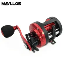 Mavllos рыболовная барабанная катушка для соленой воды, катушка 4,7: 1, Магнитная Тормозная сила сопротивления, 6 кг, металлическая круглая Катушка с одной ручкой