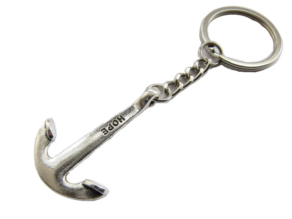 2pcs / lot Wholesale Anchor hope keychain, ancient silver ancor,hope