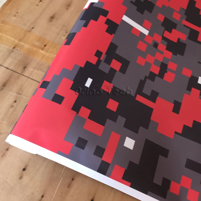 Digital Black Red Vinyl Wrap-3