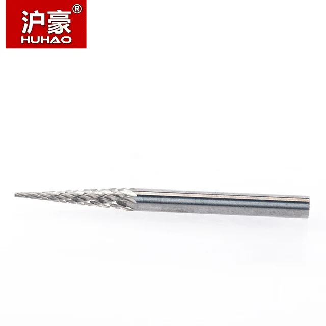 HUHAO 3mm Shank Tungsten Steel Cutter Metal Grinding Carving Rotary File Router Bit Head Grinding Abrasive Burrs Milling Cutter