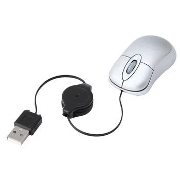 

Mini Retractable Cable USB Wired Gaming Mouse Travel Optical Computer Mice USB Computer Mouse Gamer Mice For PC