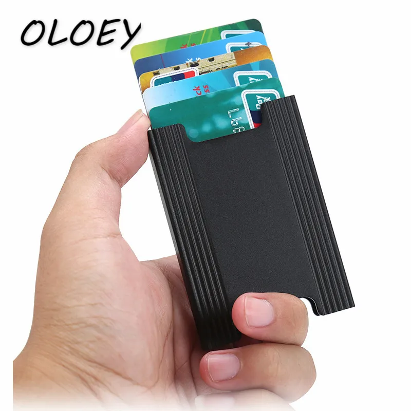 

Aluminum RFID ID Card Holder Men Business Blocking Case Mini Wallet Antitheft Credit Card Cover Protector Pocket Purse#