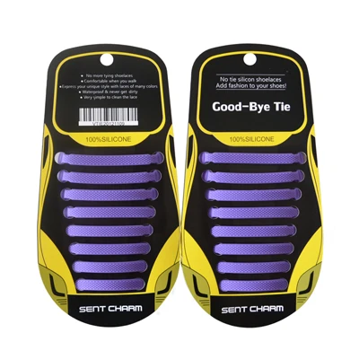 SENTCHARM 16 шт./компл. взрослых ленивый эластичные шнурки без завязок; завязывания силиконовые шнурки легкой обуви шнурки торговля - Цвет: purple