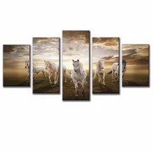 Caballo funcionamientos simplicityType Modular de Pared Pintura de la Lona de Imagen Para la Sala Moderna pinturas Decorativas Impresión enmarcada