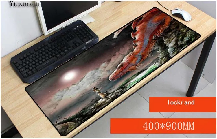  Yuzuoa Red Dragon Speed Locking Edge Natural Rubber Mouse Pad Large Waterproof Desk Gaming Mousepad
