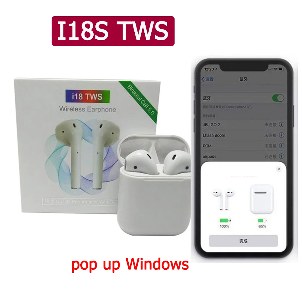 I18 TWS красочные мини всплывающие окна siri BT 5 0 Беспроводные наушники с зарядным