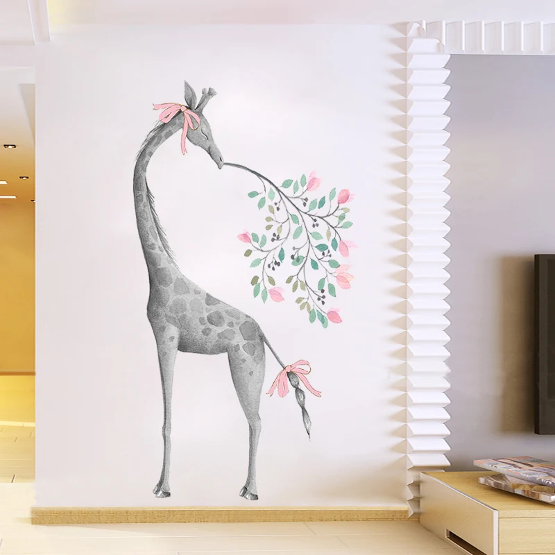 Новинка, абстрактный плакат с жирафом, украшение для дома, ПВХ, наклейки на стену, сделай сам, животные, Современная гостиная, спальня, Наклейки на стены, искусство