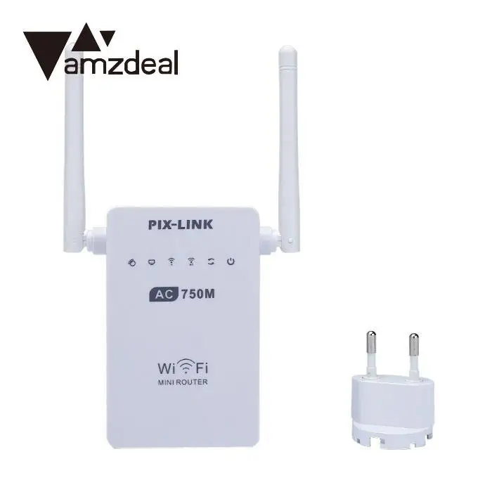 

amzdeal 750Mbps WIFI Router Dual Band WiFi Wireless Routers 2.4/5GHz WiFi Wireless Extender Repeater Router Antennas White