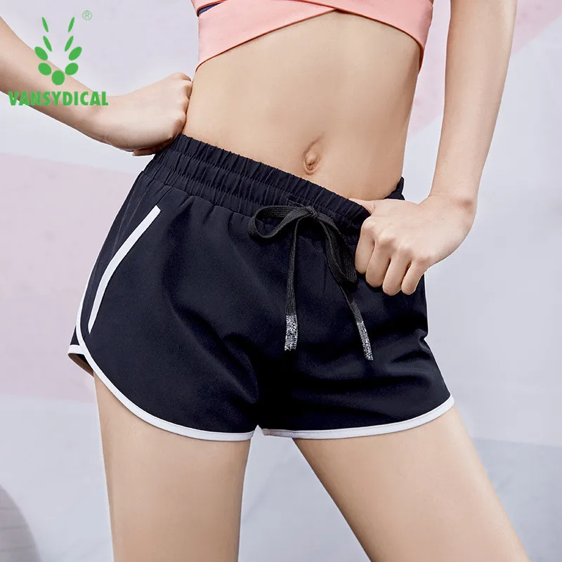 

Summer Exercise Gym Shorts Women Yoga Shorts Drawstring Elastic Waist Fitness Workout Sports Training Running Shorts