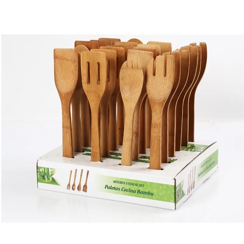 

6pcs/set Kitchen Bamboo Non-stick Cooking Spoon Spatula Ladle Utensils Dinnerware Set Cooking Tools Accessories Supplies