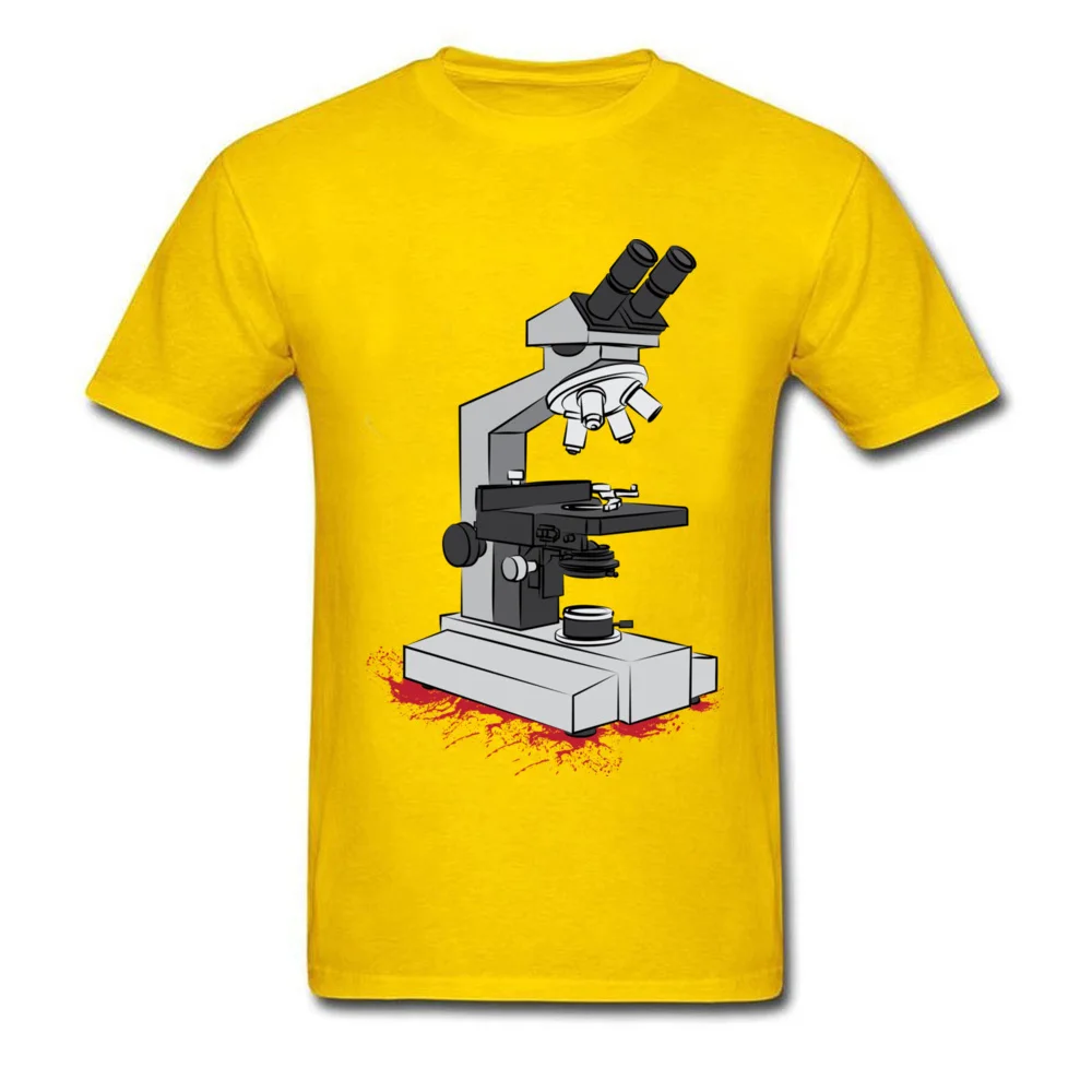 Optical microscope O Neck T Shirts Summer Tops Shirt Short Sleeve Hip Hop Cotton Geek Tee Shirts Unique Boy Top Quality Optical microscope yellow