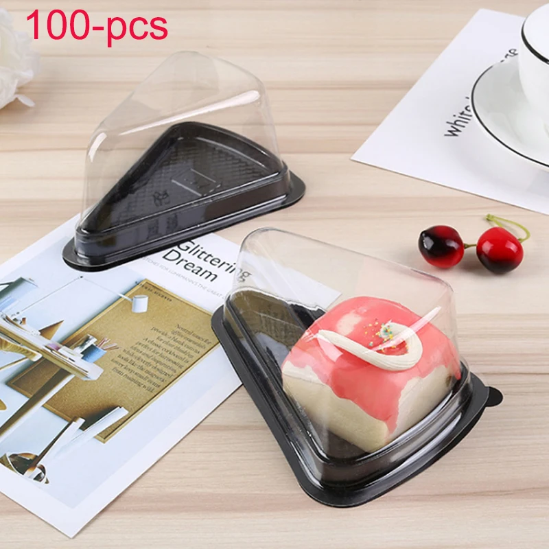 

100pcs transparent plastic Triangular Ramadan cupcake boxes wedding party decoration cake candy cookies gift Packaging box