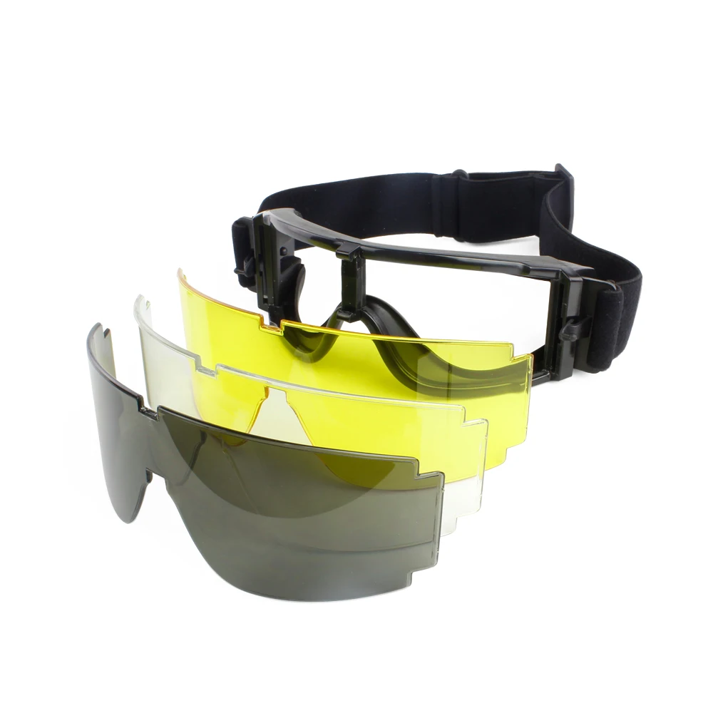 Охотничьи военные очки Тактические страйкбол очки 3 линзы наружная съемка очки Пешие Пейнтбольные спортивные солнцезащитные очки