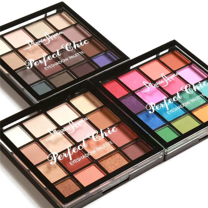 MARIA AYORA professional makeup eyeshadows palette Long Lasting Pigment Matte Shimmer pink 16 color eyeshadows Palette for woman