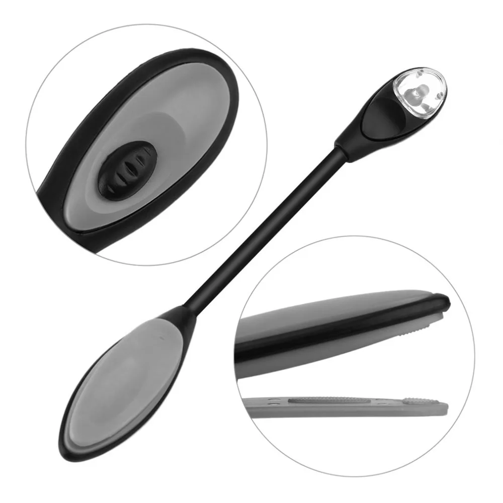

ICOCOC 1pcs Mini Flexible Clip-On Bright Book Light Laptop White LED Book Reading Light Lamp Worldwide better goods Hot Search