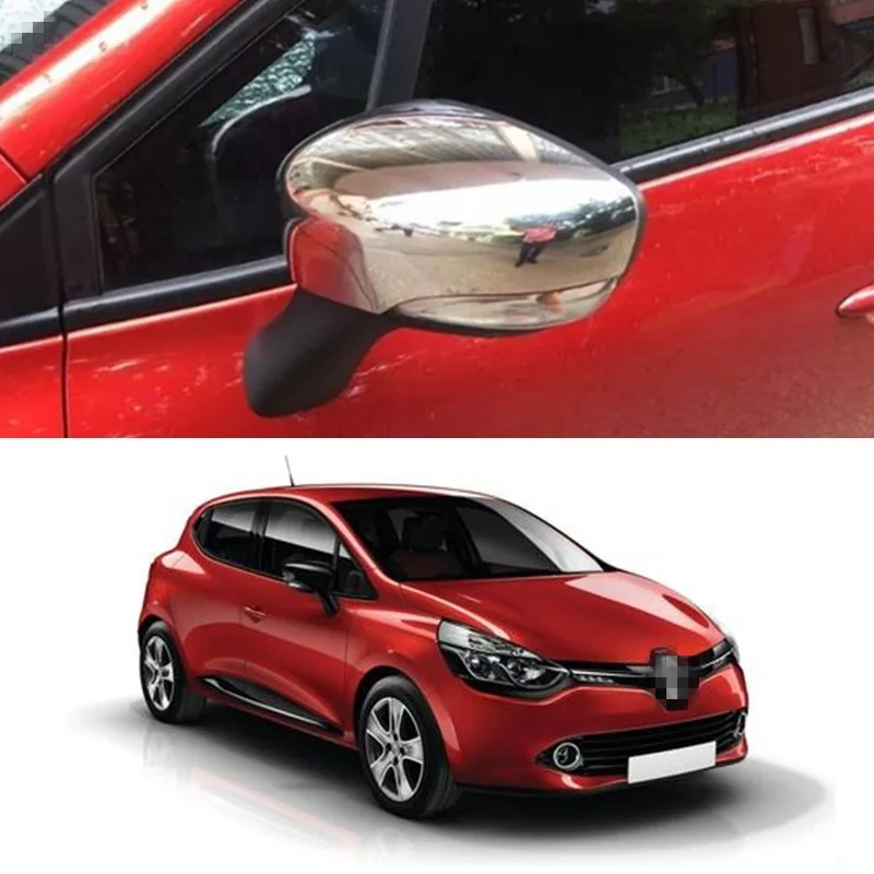 2012Up Renault CLIO IV 4 HB Chrome Mirror Cover Carbon 2 Pcs Stainless Steel