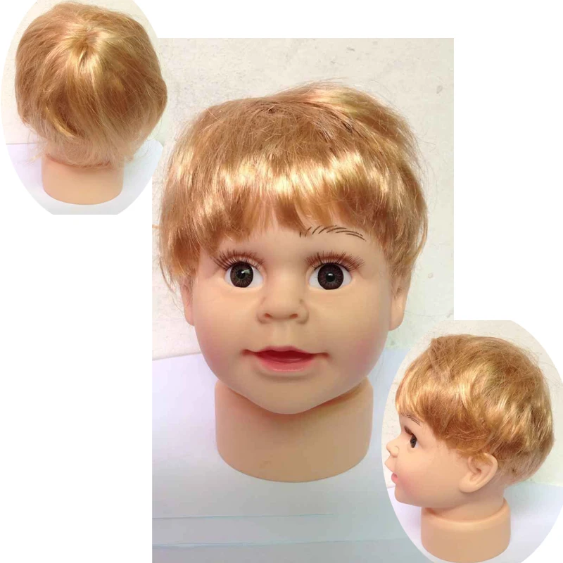 Lovely Baby Boy Mannequin Head With Hair 6 Month-3 Years Children's Display Head Model (5)