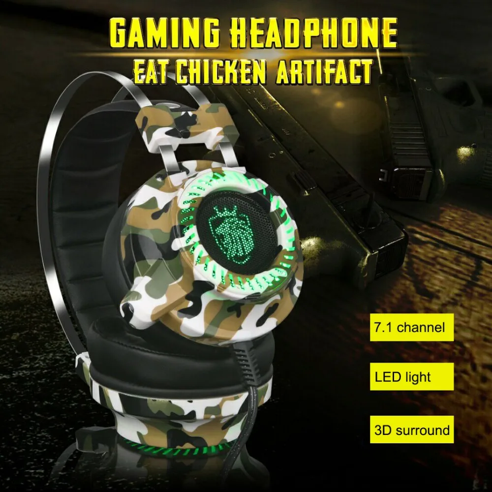 2018 New USB 7.1 Surround Sound Stereo Gaming Headphones Over Ear Noise Isolating Breathing LED Lights Headset for PC Gamer PS4 |