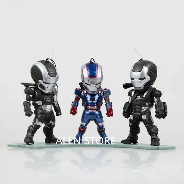 Us 1898 20 Offalen Marvel Iron Man 3 Iron Patriot War Machine Pvc Action Figure Collectible Toys Earphone Plugy 3pcsset In Action Toy Figures