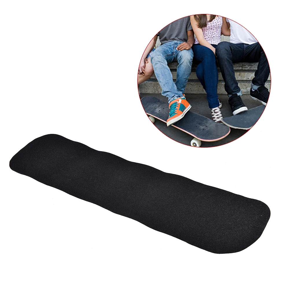 New 1Pcs Waterproof Skateboard Sandpaper for Street Skateboard Deck Grip Tape Griptape Skating Board Black color