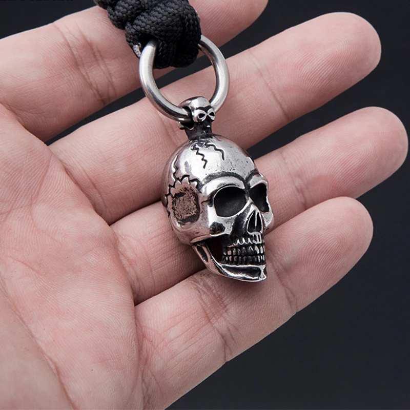 1PC Inferno Rei Do Crânio Cordão Pingente Keychain Chave Pingente Anel DIY Acessórios de Equipamentos Ao Ar Livre Ferramenta de Bolso EDC