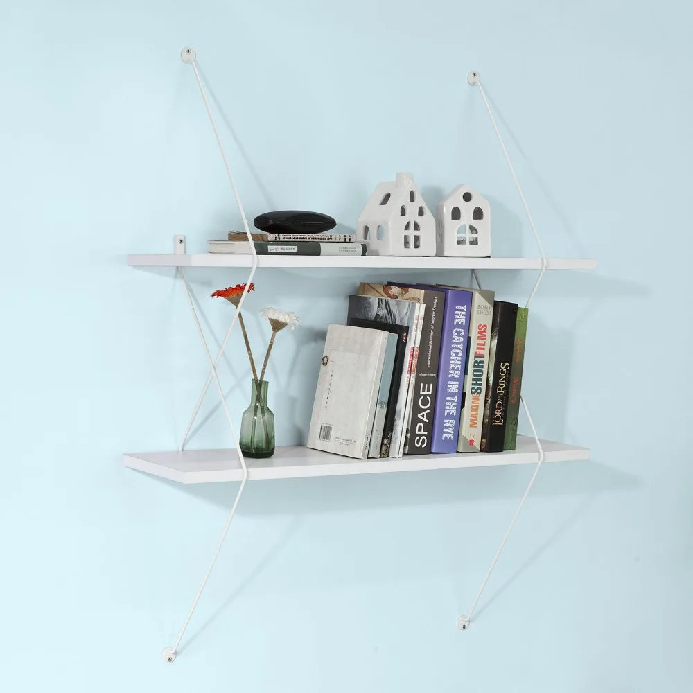 

SoBuy FRG172-W, Floating Shelf Wall Shelf, Wall Storage Display Shelf, 2 Shelves