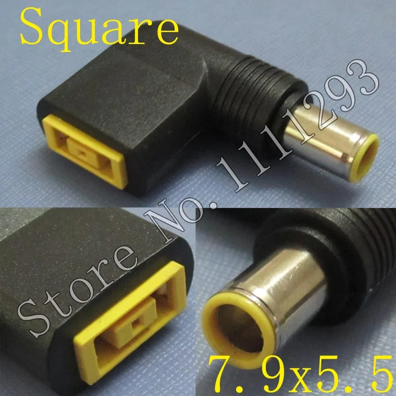 Adapter Charging Head Square Interface Turn 7.9x5.5 DC Barrel Plug Cable Adapter Connector for Lenovo Laptop