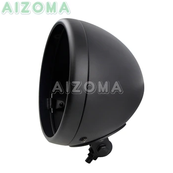 

Universal 7 Inch Bottom Mount Headlight LED Head Light Bucket Housing Black Lighthouse Shell for Harley Chopper Kawasaki Honda