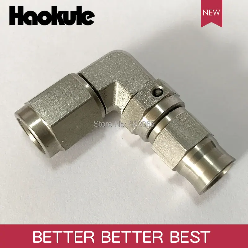 

Haokule Stainless Steel 90Degree AN3/3AN 3/8-24UNF Thread Hose End AN3 TEFLON PTFE HOSE END FITTING BRAKE SYSTEM FITTINGS