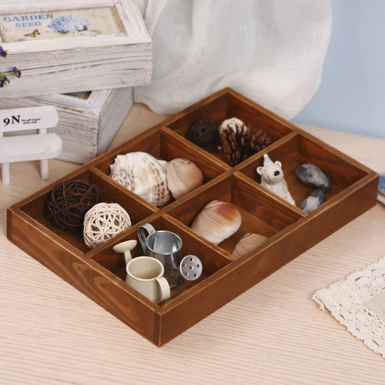 Grocery Wood Storage Box Small Objects Desktop Storage Plate Household