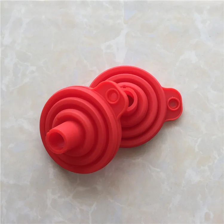 

Small round folding telescopic funnel silicone kitchen products leaking oil nozzle