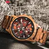 Wooden Men's Watches Casual Fashion Stylish Wooden Chronograph Quartz Watches Sport Outdoor Military Watch Gift for Man ► Photo 2/6